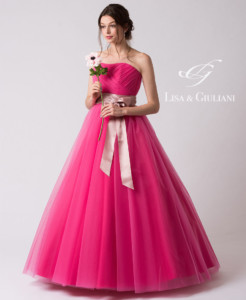 リサ アンド ジュリアーニ ウェディングドレス ルビーレッド